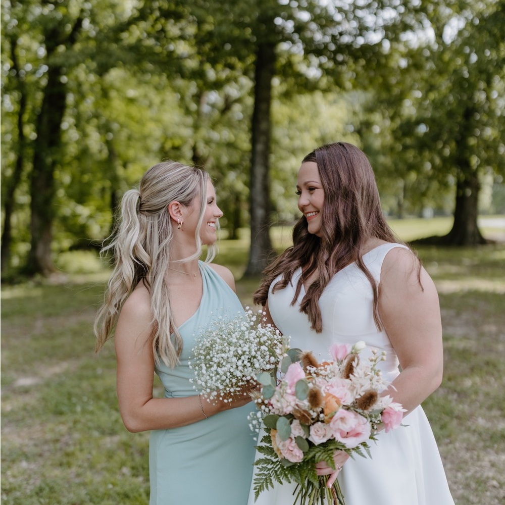 Birdy Grey One-Shoulder Bridesmaid Dress in Sage Green